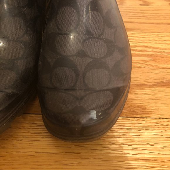 Coach Monogrammed Clear Grey Rainboots - Picture 4 of 14
